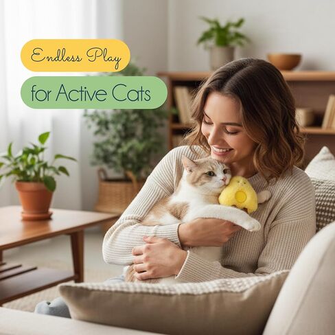Oh My Cat! Interactive cat Toys – Automatic Electric self-Play Toy Pack Supplies for Bored Indoor Cats, Kittens, and Adult Pets; Moving Stimulation Games, Cute Catnip Ball, Funny Exercise Gift in Saudi Arabia