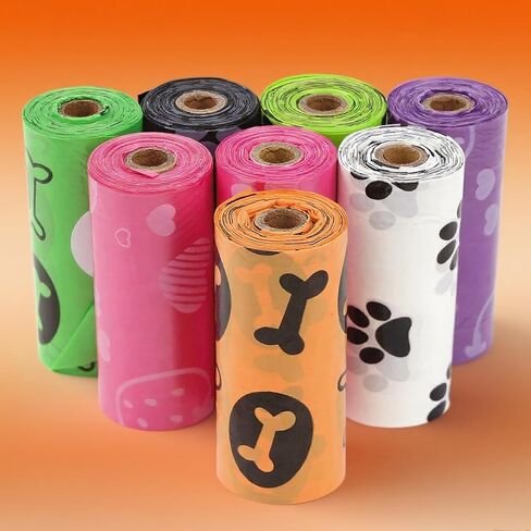Dog Poop Bags Rolls, 120 Count Colorful Leak Proof & Tear Resistant Refill Rolls for Dog Waste Cleanup, Puppy Walking and Travel in Saudi Arabia