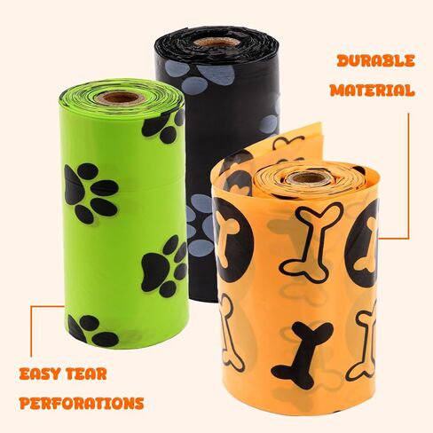 Dog Poop Bags Rolls, 120 Count Colorful Leak Proof & Tear Resistant Refill Rolls for Dog Waste Cleanup, Puppy Walking and Travel in Saudi Arabia