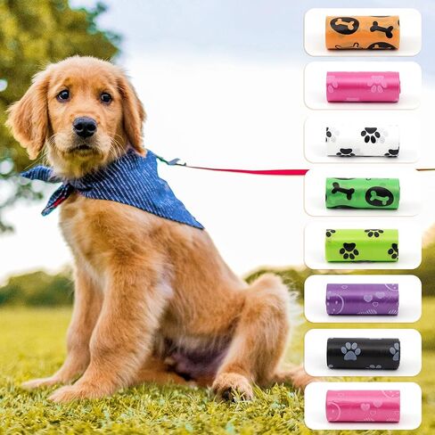 Dog Poop Bags Rolls, 120 Count Colorful Leak Proof & Tear Resistant Refill Rolls for Dog Waste Cleanup, Puppy Walking and Travel in Saudi Arabia