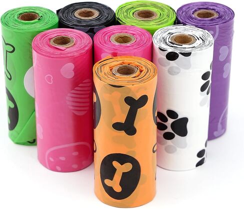 Dog Poop Bags Rolls, 120 Count Colorful Leak Proof & Tear Resistant Refill Rolls for Dog Waste Cleanup, Puppy Walking and Travel in Saudi Arabia