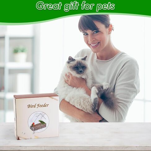 Window Bird Feeder for Cats - Clear Bird Feeder Window for Viewing with Strong Suction Cup, Interactive Cat Toys for Entertaining Watching Indoor Gifts, S in Saudi Arabia