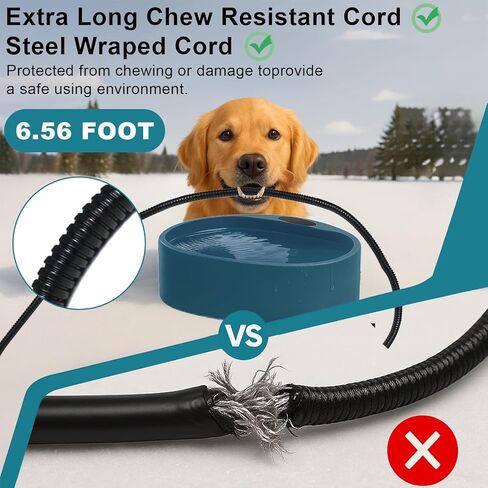 Large Heated Water Bowl for Dog & Cat, Outdoor Heated Dog Bowl with Chew Resistant Power Cord, Waterproof Heated Pet Bowl Smart Thermal-Dish in Winter for Dog Cat Chicken Birds, 108 OZ UL Certified in Saudi Arabia