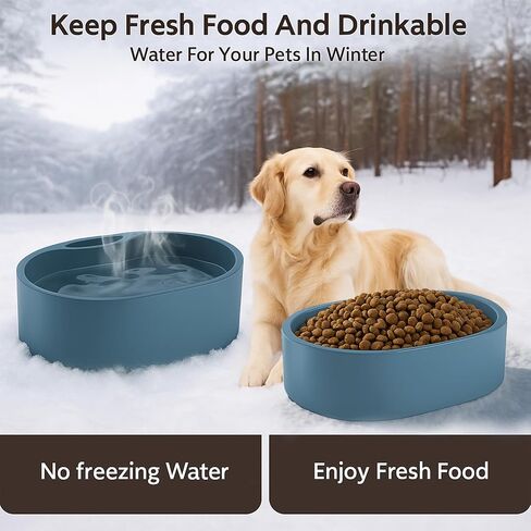 Large Heated Water Bowl for Dog & Cat, Outdoor Heated Dog Bowl with Chew Resistant Power Cord, Waterproof Heated Pet Bowl Smart Thermal-Dish in Winter for Dog Cat Chicken Birds, 108 OZ UL Certified in Saudi Arabia
