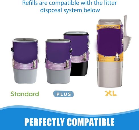 خرطوشة إعادة تعبئة فضلات القطط المتوافقة مع Genie Litter Standard، Plus وXL Cat Litter Pail، 8 عبوات in Kuwait