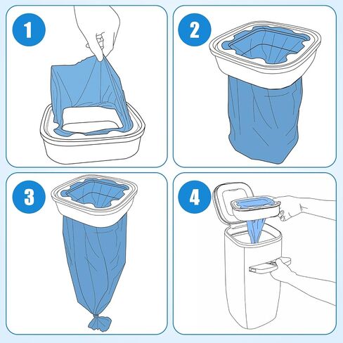 خرطوشة إعادة تعبئة فضلات القطط المتوافقة مع Genie Litter Standard، Plus وXL Cat Litter Pail، 8 عبوات in Kuwait