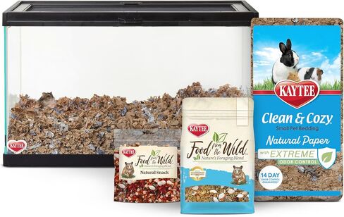 حزمة Kaytee Clearview Home Bundle، موطن الهامستر الزجاجي، آمن ومقاوم للمضغ، مجمعة بالكامل، سهلة التنظيف، تأتي مع فراش وطعام ومكافآت، 20 بوصة in Kuwait