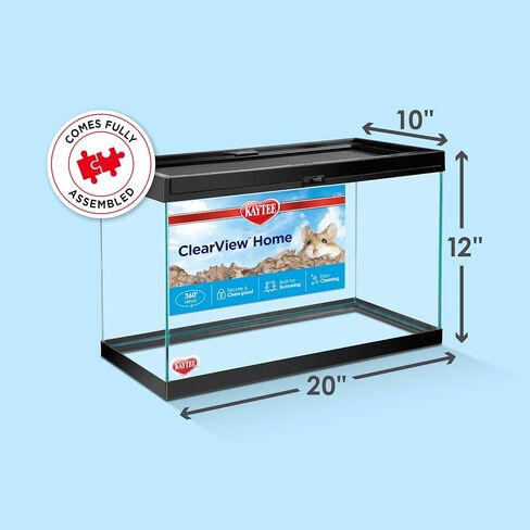 حزمة Kaytee Clearview Home Bundle، موطن الهامستر الزجاجي، آمن ومقاوم للمضغ، مجمعة بالكامل، سهلة التنظيف، تأتي مع فراش وطعام ومكافآت، 20 بوصة in Kuwait