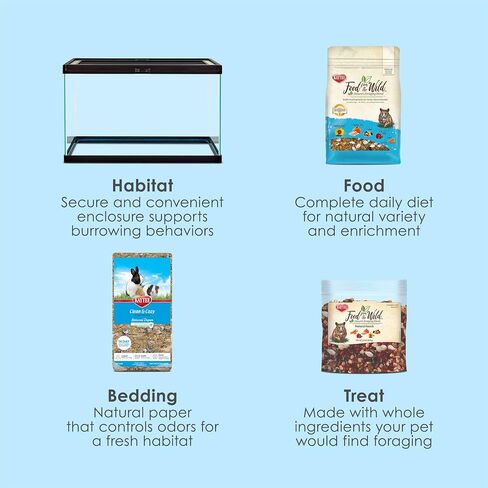 حزمة Kaytee Clearview Home Bundle، موطن الهامستر الزجاجي، آمن ومقاوم للمضغ، مجمعة بالكامل، سهلة التنظيف، تأتي مع فراش وطعام ومكافآت، 20 بوصة in Kuwait
