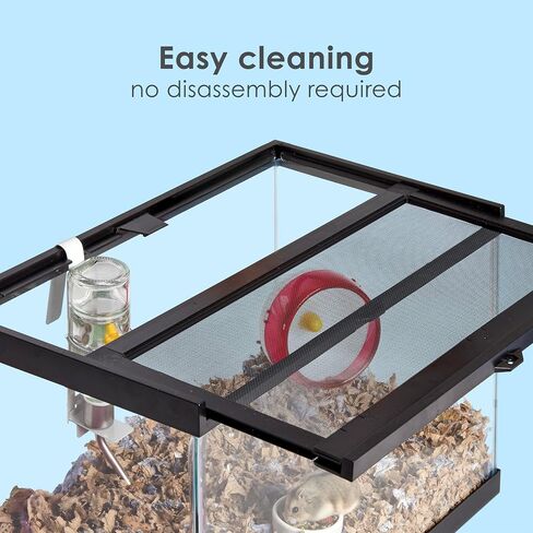 حزمة Kaytee Clearview Home Bundle، موطن الهامستر الزجاجي، آمن ومقاوم للمضغ، مجمعة بالكامل، سهلة التنظيف، تأتي مع فراش وطعام ومكافآت، 20 بوصة in Kuwait