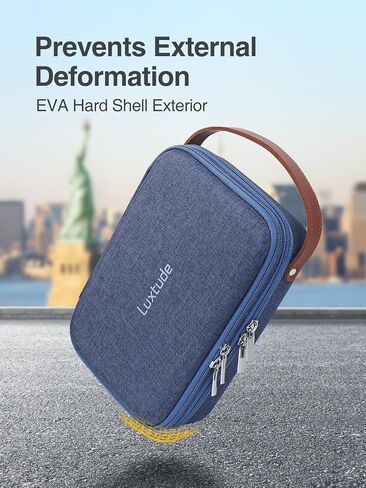 Luxtude Electronic Organizer Travel Case, Tech Organizer for Women, Hard Charger Case, Travel Tech Bag, Pink Electronics Bag, Travel Essentials for Apple Accessories/Magic Mouse/SD/Cash/Card/Pen in Kuwait
