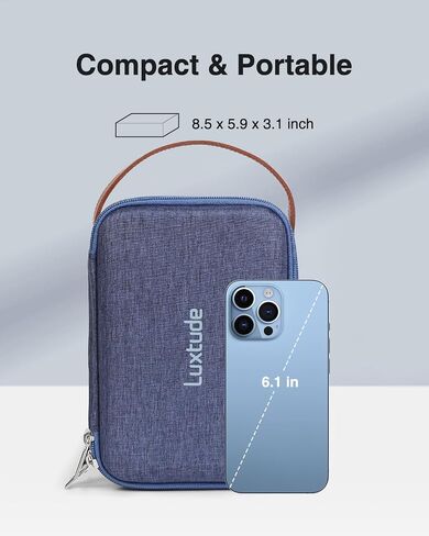 Luxtude Electronic Organizer Travel Case, Tech Organizer for Women, Hard Charger Case, Travel Tech Bag, Pink Electronics Bag, Travel Essentials for Apple Accessories/Magic Mouse/SD/Cash/Card/Pen in Kuwait