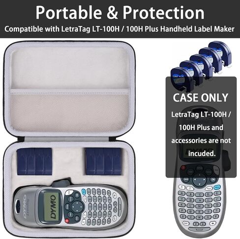 khanka Hard Case for DYMO LetraTag LT-100H / LT-100H Plus Handheld Label Maker - Compact Travel Storage Bag Compatible with DYMO LetraTag LT-100H / LT-100H (Case Only) in Kuwait