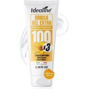 Arnica Gel Extra Strength 100ml, 100% Arnica Montana Glycolic Extract, Arnica Bruise Gel for Joint, Muscle & Back, Fast Absorbing Bruise Cream, Massage Gel, Vegan, Paraben Free, Made in Italy in Saudi Arabia