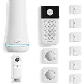 SimpliSafe 11 Piece Wireless Home Security System Gen 3 with Wireless Indoor HD Security Camera - Optional 24/7 Professional Monitoring - No Contract - Compatible with Alexa and Google Assistant,White in Kuwait