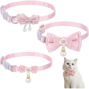 3 قطع طوق قطة رائعتين مع فيونكة، أطواق قطط لطيفة للفتيات والقطط، أقواس قطط وردية قابلة للتعديل، أقواس أمان منفصلة للقطط، ربطة عنق، أطواق للحيوانات الأليفة مع مشبك أمان، قلادة ناعمة مع ربطة عنق للحيوانات الأليفة in Kuwait