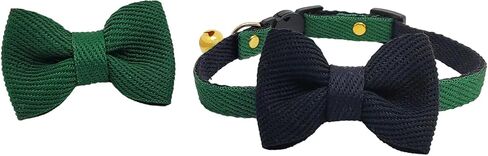 Cat Collar with Bells, Safety Quick Release Breakaway cat Collars with 2 Bows in, 1 Pack Girl Boy Kitten Collar,Adjustable 20-30cm (Xmas Green, 20-30cm) in Saudi Arabia