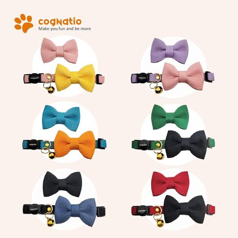 Cat Collar with Bells, Safety Quick Release Breakaway cat Collars with 2 Bows in, 1 Pack Girl Boy Kitten Collar,Adjustable 20-30cm (Xmas Green, 20-30cm) in Saudi Arabia
