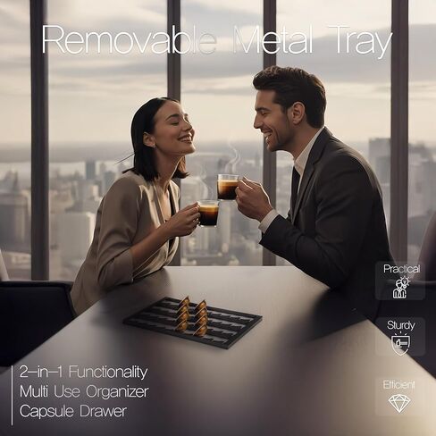 حامل كبسولات القهوة مع درج السكك الحديدية لنسبرسو - سعة 40 كبسولة لكبسولات نسبرسو فيرتولين وأكواب K - زجاج مقسى وقاعدة معدنية مضادة للانزلاق منظم كبسولات القهوة 16.14 × 11.81 × 3.94 in Kuwait