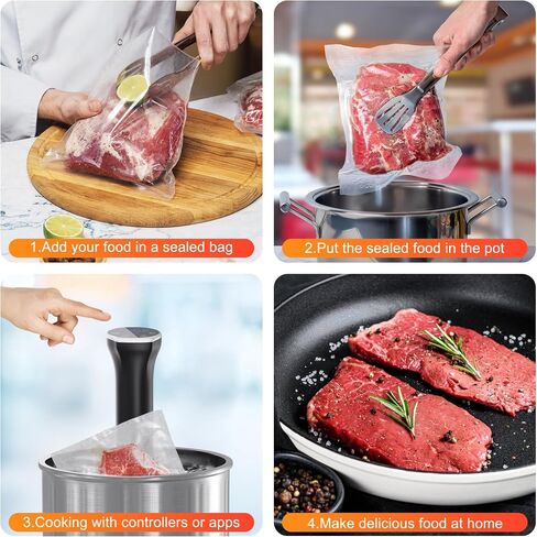 طباخ Sous Vide، آلة Sous Vide بقدرة 1100 واط، طباخ دقيق لدورة غمر مع تحكم باللمس، درجة حرارة دقيقة، هادئ للغاية، مقاوم للماء IPX7، تسخين سريع والتحكم في الوقت in Kuwait