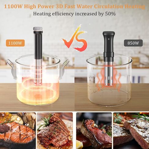 Sous Vide Cooker, Sous Vide Machine 1100 W, Immersion Circulator Precisional Cooker with Touch Control, Accurate Temperature, Ultra-quiet, IPX7 Waterproof, Fast Heating and Time Control in Saudi Arabia