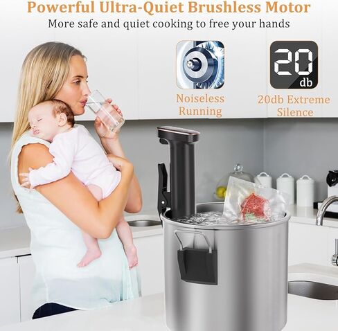 Sous Vide Cooker, Sous Vide Machine 1100 W, Immersion Circulator Precisional Cooker with Touch Control, Accurate Temperature, Ultra-quiet, IPX7 Waterproof, Fast Heating and Time Control in Saudi Arabia