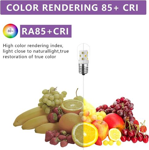 LED Microwave Light Bulbs, E17 LED Bulb Dimmable for Range Hood, 3W 380 Lumens, LED Appliance Light Bulb Over Stove, Daylight White 6000K 2 Pack in Saudi Arabia