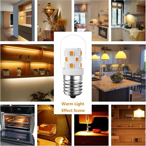 LED Microwave Light Bulbs, E17 LED Bulb Dimmable for Range Hood, 3W 380 Lumens, LED Appliance Light Bulb Over Stove, Daylight White 6000K 2 Pack in Saudi Arabia