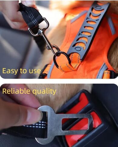 Heavy-Duty Retractable Dog Car Harness - Adjustable Nylon Safety Seat Belt for Small to Large Dogs, Elastic & Vehicle-Compatible in Saudi Arabia