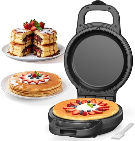 Flip Pancake Maker Machine, Ceramic Coated Pancake Pan for 6.5 Inch Pancakes, Omelette, Crepe & Quesadilla, Frittata, Double Sided Omelette Pan Nonstick, Graphite in Saudi Arabia