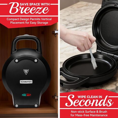 Flip Pancake Maker Machine, Ceramic Coated Pancake Pan for 6.5 Inch Pancakes, Omelette, Crepe & Quesadilla, Frittata, Double Sided Omelette Pan Nonstick, Graphite in Saudi Arabia