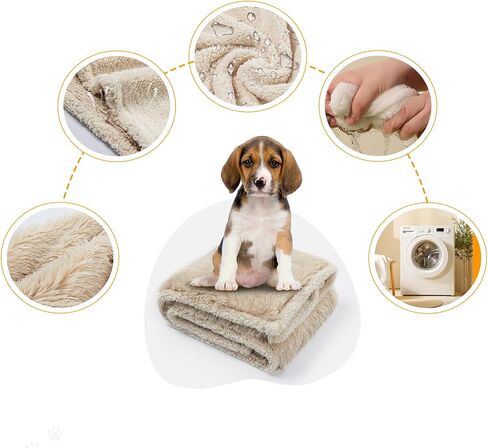 Waterproof Pet Blanket Pink Calming Dog Blankets Fluffy Long Faux Fur Pet Throw Blankets for Couch Protector Love Bed Cover Washable(Pink,L) in Saudi Arabia