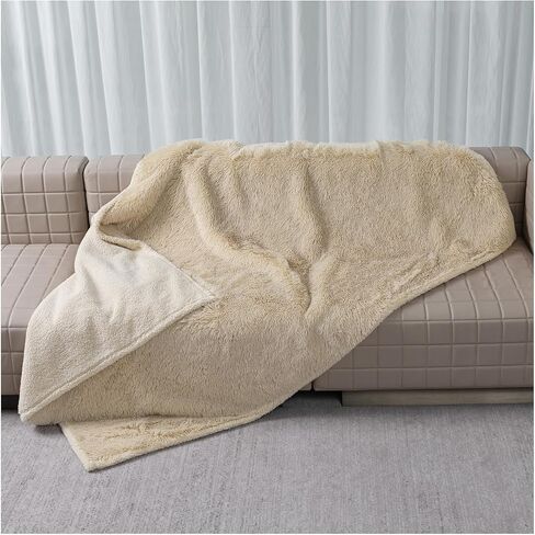 Waterproof Pet Blanket Pink Calming Dog Blankets Fluffy Long Faux Fur Pet Throw Blankets for Couch Protector Love Bed Cover Washable(Pink,L) in Saudi Arabia