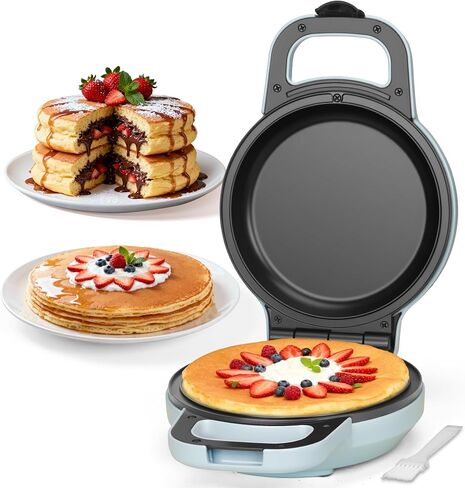 Flip Pancake Maker Machine, Ceramic Coated Pancake Pan for 6.5 Inch Pancakes, Omelette, Crepe & Quesadilla, Frittata, Double Sided Omelette Pan Nonstick, Graphite in Saudi Arabia