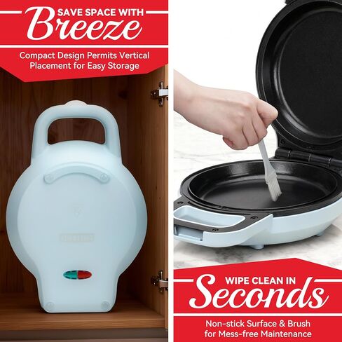 Flip Pancake Maker Machine, Ceramic Coated Pancake Pan for 6.5 Inch Pancakes, Omelette, Crepe & Quesadilla, Frittata, Double Sided Omelette Pan Nonstick, Graphite in Saudi Arabia