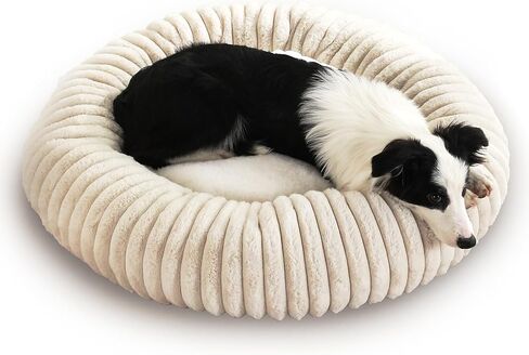 Ultra-Plush Donut Dog Bed – Calming & Comfortable for Pets (XL 35.4"×35.4"×7.9" H) in Kuwait