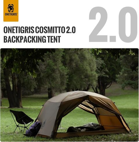 OneTigris COSMITTO 2 Person Backpacking Tent Shelter- Free Standing Lightweight Waterproof 3 Season Camping Tent for Outdoor Hiking Mountaineering in Kuwait