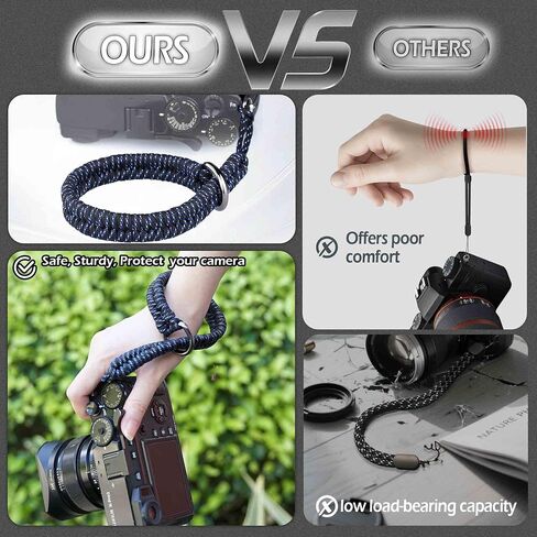 Paracord Camera Wrist Strap Lanyard-Quick Release for DSLR Mirrorless White | Adjustable wrist size,High-strength paracord material, lightweight 1.16oz, secure metal clasp,Fits Canon Nikon Sony Fuji in Saudi Arabia