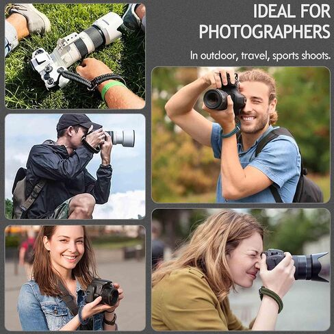 Paracord Camera Wrist Strap Lanyard-Quick Release for DSLR Mirrorless White | Adjustable wrist size,High-strength paracord material, lightweight 1.16oz, secure metal clasp,Fits Canon Nikon Sony Fuji in Saudi Arabia