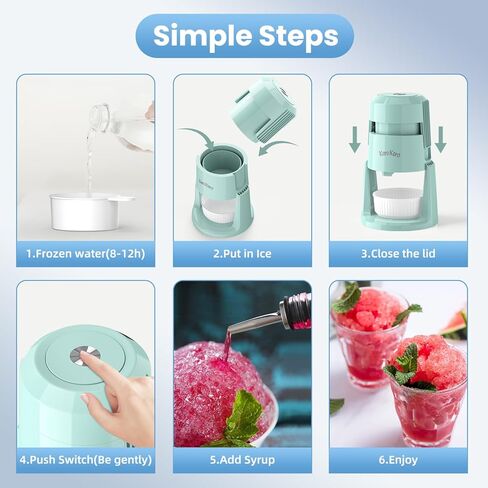 Professional Shaved Ice Machine: RX03 Electric Snow Cone Maker & ICEE Machine for Home, 60W Power, 120V Universal Voltage, Create Fluffy Ice Snow Cones, Slushies and Frozen Treats-Red (Red) in Saudi Arabia