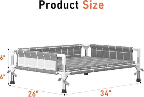 Elevated Dog Bed with Three-Sided Fence and Removable Cushion - Anti-Slip Feet, Stable Design, Easy Assembly, Indoor Relaxation & Outdoor Activities for Small Dogs, All-Season Comfort in Saudi Arabia