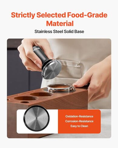 VEVOR Espresso Tamper 53mm, Spring Loaded Coffee Tamper, 30 lbs Tamper Tool Espresso, Stainless Tamper with Non-Slip Grip in Saudi Arabia