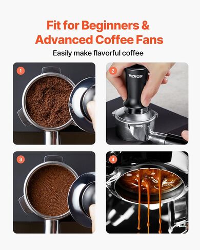 VEVOR Espresso Tamper 53mm, Spring Loaded Coffee Tamper, 30 lbs Tamper Tool Espresso, Stainless Tamper with Non-Slip Grip in Saudi Arabia