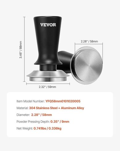 VEVOR Espresso Tamper 53mm, Spring Loaded Coffee Tamper, 30 lbs Tamper Tool Espresso, Stainless Tamper with Non-Slip Grip in Saudi Arabia