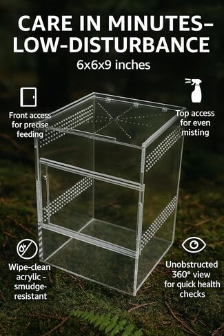 حاوية العنكبوت القافز - صندوق أكريليك مع باب أمامي وعلوي، أكريليك قوي 5 مم و3 مم، حاوية عنكبوتية وعناكب، حاوية فرس النبي، موطن الفراشة، خزان سرطان البحر الناسك لجميع المتحمسين in Kuwait