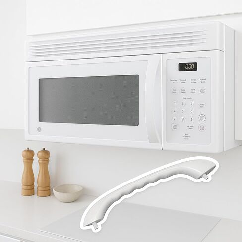 مقبض الميكروويف مناسب لـ GE WB15X335 AP2021148، مقبض باب سحب أبيض مطور لاستبدال GE Spacemaker XL، مسافة فتحة التثبيت 10.39 بوصة/26.4 سم لـ JVM1350WW JVM1340WW JVM1330WW JVM1339WW03 in Kuwait