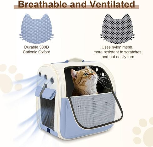 Airline Approved Pet Backpack Carrier - Ventilated Breathable Mesh for Small Dogs & Cats (15lbs), Soft Sided Dog Carrier for Hiking, Camping, Travel & Vet Visits with Padded Straps (White) in Saudi Arabia