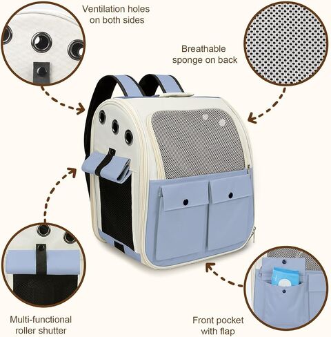 Airline Approved Pet Backpack Carrier - Ventilated Breathable Mesh for Small Dogs & Cats (15lbs), Soft Sided Dog Carrier for Hiking, Camping, Travel & Vet Visits with Padded Straps (White) in Saudi Arabia