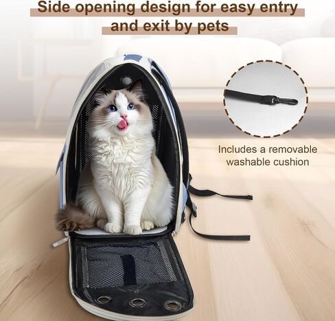 Airline Approved Pet Backpack Carrier - Ventilated Breathable Mesh for Small Dogs & Cats (15lbs), Soft Sided Dog Carrier for Hiking, Camping, Travel & Vet Visits with Padded Straps (White) in Saudi Arabia