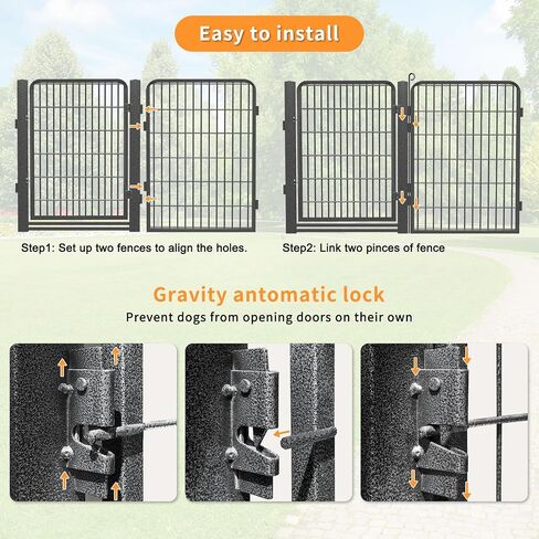 Dog Playpen with Low Threshold Gate, 32 inch 10 Panels Dog Fence, Heavy Duty Metal Puppy Exercise Dog Pen, Rust-Resistant Outdoor Pet Fence for Yard RV Camping in Saudi Arabia